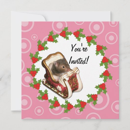 切り込まれたハムスター 招待状 (正面)