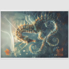 切り離された海で鮮やかに着色された海馬 薄葉紙