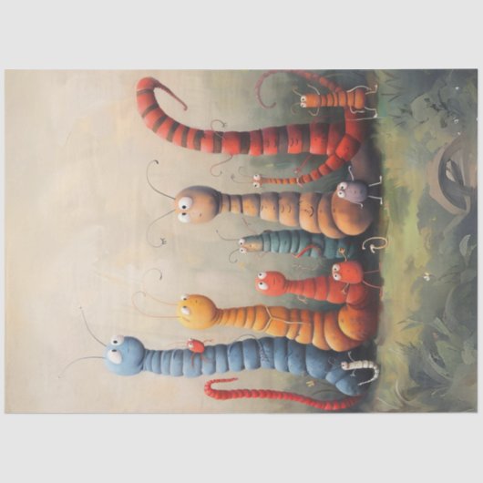 切り離しお洒落漫画ブックワーム毛虫 薄葉紙 (正面)