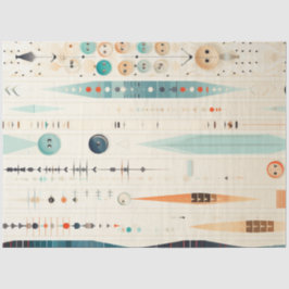 切り離し抽象芸術図形パターンブルーオレンジ 薄葉紙