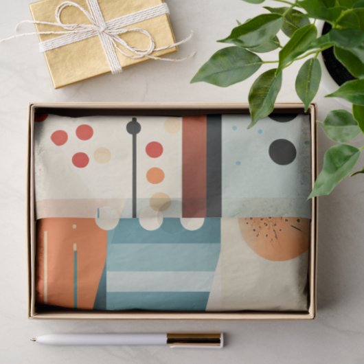 切り離し抽象芸術幾何形状の鮮やか色 薄葉紙 (ギフト)