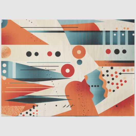 切り離し抽象芸術幾何形状の鮮やか色 薄葉紙 (正面)