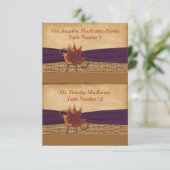 切り離す 偽物の麻の葉のプレースカード - 紫 招待状 (スタンド正面)