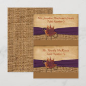 切り離す 偽物の麻の葉のプレースカード - 紫 招待状 (正面/裏面)