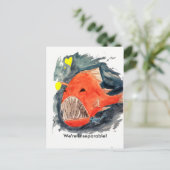 切り離せないアングラー魚のはがき ポストカード (スタンド正面)