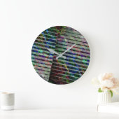 切り風変わり抜き部分と色の付いた傷 ラージ壁時計 (ホーム)