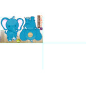 切り、縫って下さい: 青い象 ファブリック (タイル)