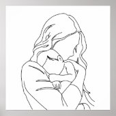 切れない絆 - 母と子の線画 ポスター (正面)