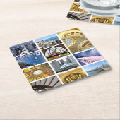 切れのシカゴ スクエアペーパーコースター (アングル)