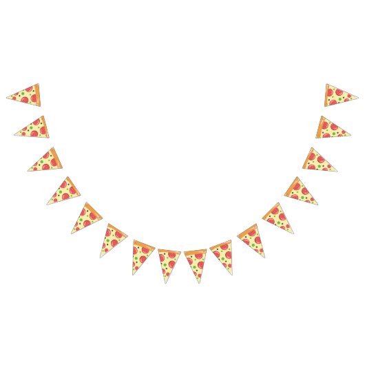 切れのピザ バンティングフラッグ (全)