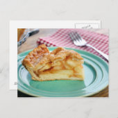 切れのプレートの新しく焼いたなアップルパイ ポストカード (正面/裏面)
