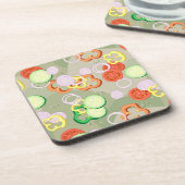 切れの野菜との質 コースター (左側)