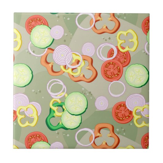 切れの野菜との質 タイル (正面)