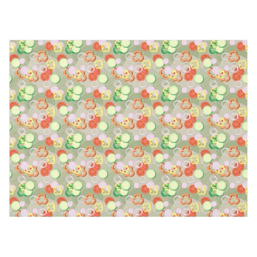 切れの野菜との質 テーブルクロス (正面(横))