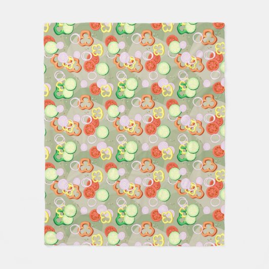 切れの野菜との質 フリースブランケット (正面)
