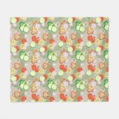 切れの野菜との質 フリースブランケット (正面(横))