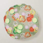 切れの野菜との質 ラウンドクッション (裏面)