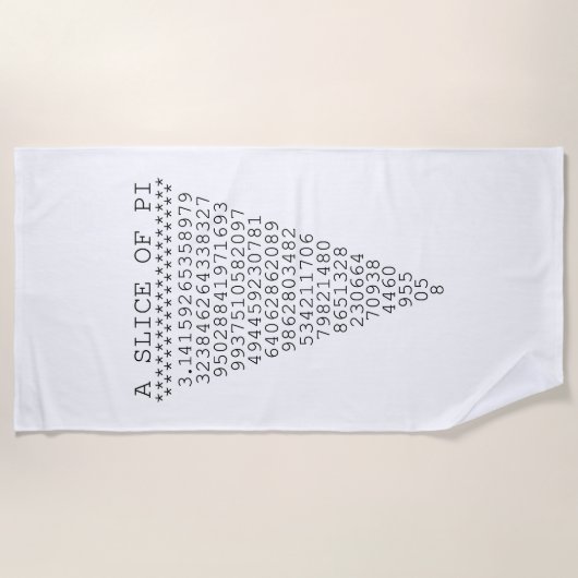 切れのaのPiのグラフィック ビーチタオル (正面)