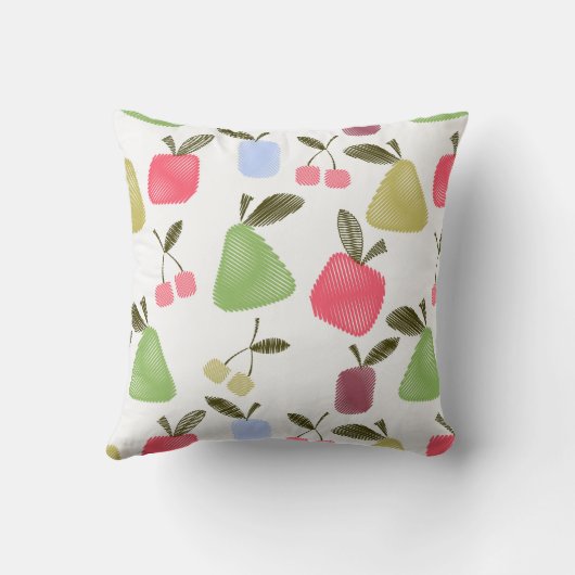 切れ目のない傷をつけた漫画の果実のリンゴの梨 クッション (裏面)