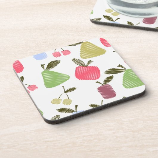 切れ目のない傷をつけた漫画の果実のリンゴの梨 コースター (左側)