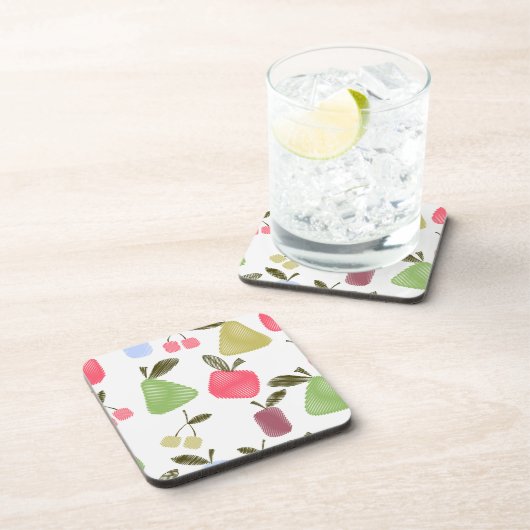 切れ目のない傷をつけた漫画の果実のリンゴの梨 コースター (右側)