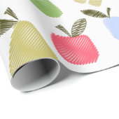 切れ目のない傷をつけた漫画の果実のリンゴの梨 ラッピングペーパー (ロールコーナー)