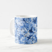 切れ目のない花柄 コーヒーマグカップ (正面左)