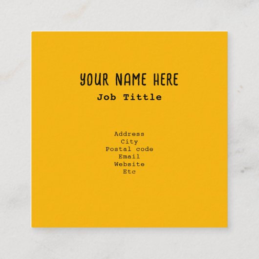 切れ端と黄金のヨが入った完全揚げ卵 スクエア名刺 (裏面)