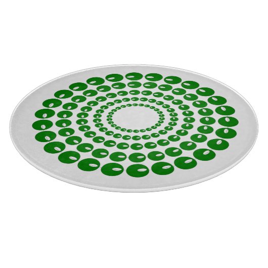 切削ボード – 円の緑のビーズ カッティングボード (角)