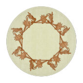 切削ボード – 円離れ中の鉄製の(八角形) カッティングボード (正面)