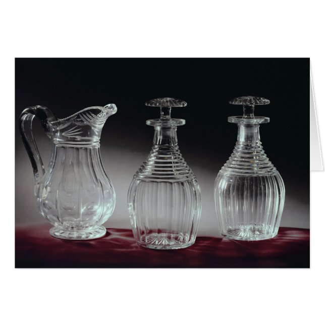 切子ガラスのデカンターおよび水差し、c.1840 (正面横)