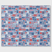 切手のプリント ラッピングペーパー (フラット)