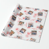 切手クリスマスフォトカスタムコラージュ ラッピングペーパー (アンロールド)