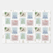 切手パーソナライズされたと松の木のドードル ラッピングペーパーシート (正面)