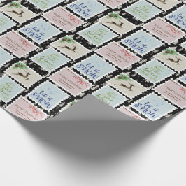 切手パーソナライズされたクリスマスツリー ラッピングペーパー