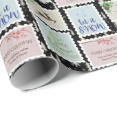 切手パーソナライズされたクリスマスツリー ラッピングペーパー (ロールコーナー)