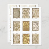 切手フェイクヴィンテージフローラジャーナルEphemera (正面/裏面)