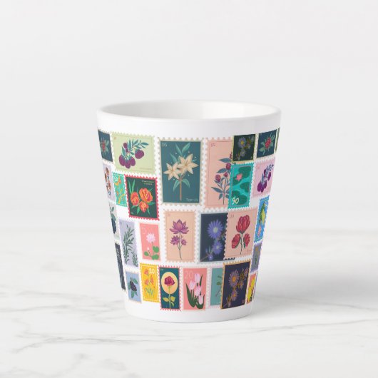 切手ポストマグの遅延 カフェラテマグ (正面)