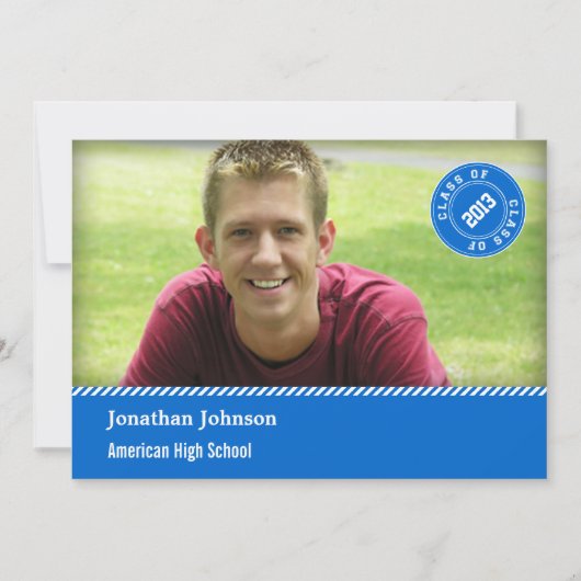 切手写エレガント真卒業発表 招待状 (正面)