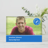 切手写エレガント真卒業発表 招待状 (スタンド正面)