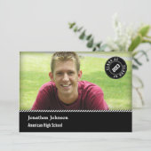 切手写エレガント真卒業発表 招待状 (スタンド正面)