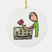 切手収集 セラミックオーナメント (正面)