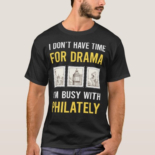 切手忙し切手， Philately Postage Stampで Tシャツ (正面)