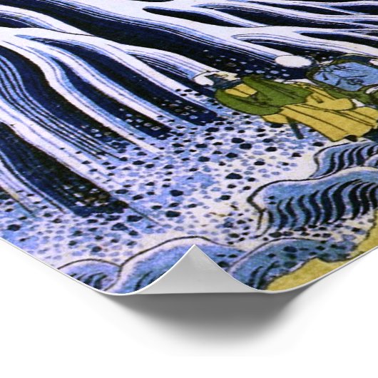 切振の滝北斎日本のファインアート ポスター (角)