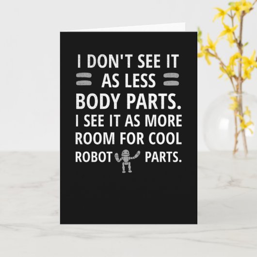 切断おもしろい者回復用贈り物 |切断された脚の腕 カード (黄色い花)