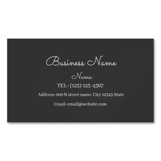 切断されたシンプル名刺 マグネット名刺 (正面)