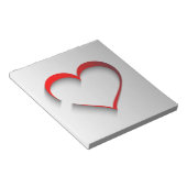 切断されたハート ノートパッド (アングル)