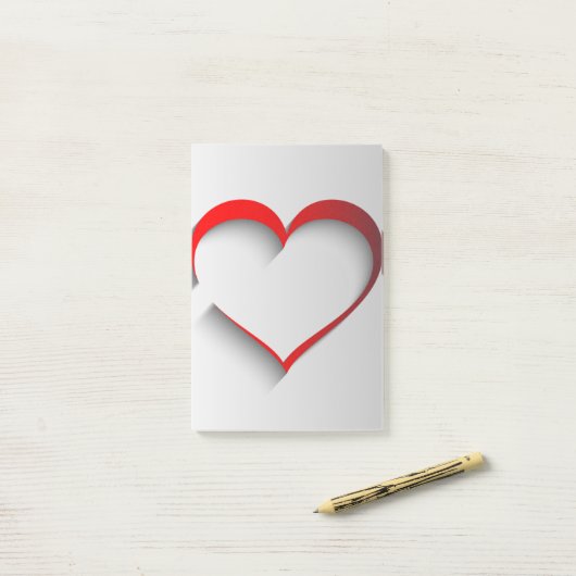 切断されたハート ポストイット (デスク上)