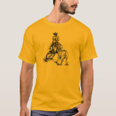 切断の馬の西部のスケッチのデザイン Tシャツ (正面)