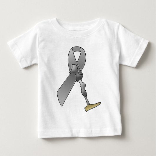 切断患者の認識度のリボン ベビーTシャツ (正面)